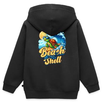 Turtle Turtles Beach Bum With A Shell - Kids Premium Organic Zip-up Hoodie - black - Back - AI Model Kid Male (0cm)