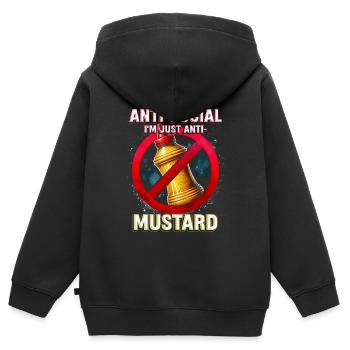 Allergie à la moutarde Je suis juste anti-moutarde - Sweat Premium à capuche zippé enfant bio - noir - Dos - AI Model Kid Male (0cm)