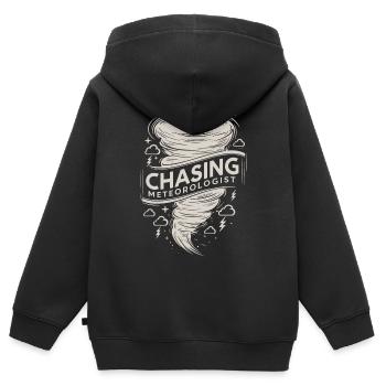 Tornado Twister Chasing Meteorologist - Kids Premium Organic Zip-up Hoodie - black - Back - AI Model Kid Male (0cm)