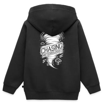 Tornado Twister Chasing Meteorologist - Kids Premium Organic Zip-up Hoodie - black - Back - AI Model Kid Male (0cm)