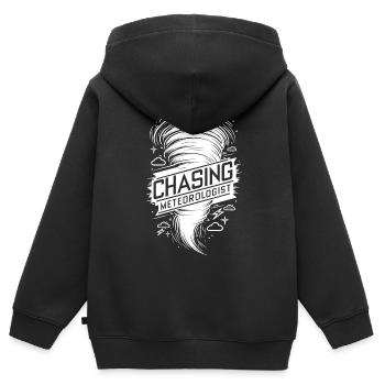 Tornado Twister Chasing Meteorologist - Kids Premium Organic Zip-up Hoodie - black - Back - AI Model Kid Male (0cm)