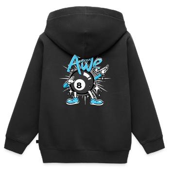 8-Ball Billiards Cue And Awe - Kids Premium Organic Zip-up Hoodie - black - Back - AI Model Kid Male (0cm)