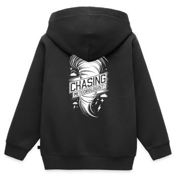 Tornado Twister Chasing Meteorologist - Kids Premium Organic Zip-up Hoodie - black - Back - AI Model Kid Male (0cm)