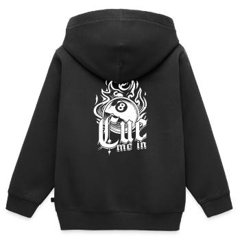 Billard à 8 boules Cue Me In - Sweat Premium à capuche zippé enfant bio - noir - Dos - AI Model Kid Male (0cm)
