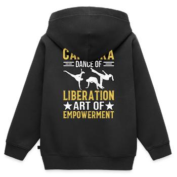 Capoeira, Tanz der Befreiung, Kunst der Ermächtigung - Kinder Premium Organic Zip Hoodie - Schwarz - Hinten - AI Model Kid Male (0cm)