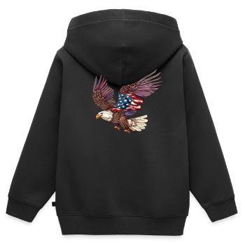 Eagle American Flag 4. Juli Eagle Gifts Kids - Kinder Premium Organic Zip Hoodie - Schwarz - Hinten - AI Model Kid Male (0cm)