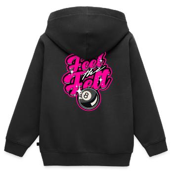 8-Ball Billiards Feet The Felt - Kids Premium Organic Zip-up Hoodie - black - Back - AI Model Kid Male (0cm)