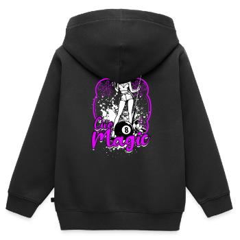 8-Ball Billiards Cue Magic - Kids Premium Organic Zip-up Hoodie - black - Back - AI Model Kid Male (0cm)