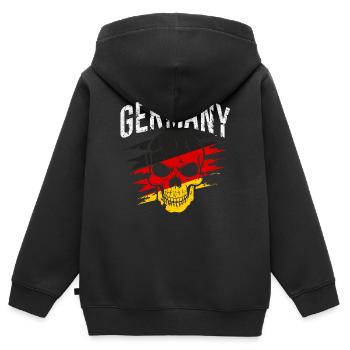 Allemagne Allemagne Allemand GER Almanya Alemania - Sweat Premium à capuche zippé enfant bio - noir - Dos - AI Model Kid Male (0cm)