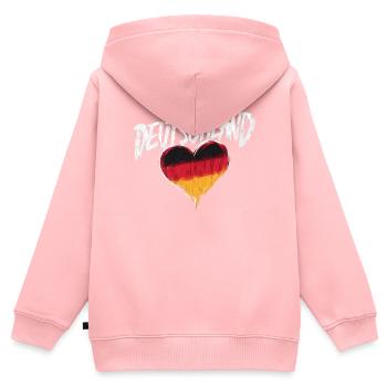 Allemagne Allemagne Allemand GER Almanya Alemania - Sweat Premium à capuche zippé enfant bio - rose - Dos - AI Model Kid Female (0cm)