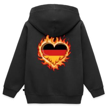 Deutschland Deutscher Deutsch GER Almanya Alemania - Kinder Premium Organic Zip Hoodie - Schwarz - Hinten - AI Model Kid Male (0cm)