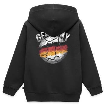 Deutschland Deutscher Deutsch GER Almanya Alemania - Kinder Premium Organic Zip Hoodie - Schwarz - Hinten - AI Model Kid Male (0cm)