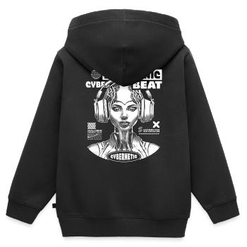 Futuristisches Techno Shirt: EDM Prinzessin Style - Kinder Premium Organic Zip Hoodie - Schwarz - Hinten - AI Model Kid Male (0cm)