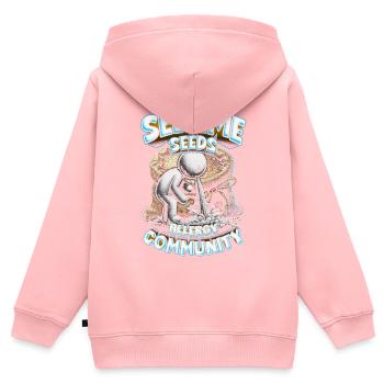 Kapselfrüchteallergie Seeds Allergy Community - Kinder Premium Organic Zip Hoodie - Rosa - Hinten - AI Model Kid Female (0cm)