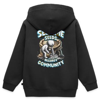 Capsule Fruit Allergy Seeds Allergy Community - Sweat Premium à capuche zippé enfant bio - noir - Dos - AI Model Kid Male (0cm)