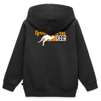 Lustige Känguru-Tyrannosaurus-Hirsch Illustration - Kinder Premium Organic Zip Hoodie - Schwarz - Hinten - AI Model Kid Male (0cm)