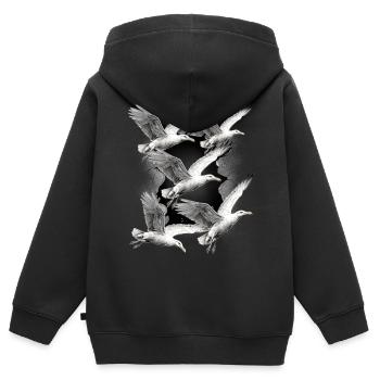 Möwen Möwe Maritim Seevögel - Kinder Premium Organic Zip Hoodie - Schwarz - Hinten - AI Model Kid Male (0cm)