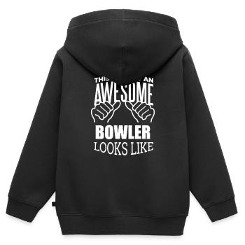 Bowling Bowling Bowling - Sweat Premium à capuche zippé enfant bio - noir - Dos - AI Model Kid Male (0cm)