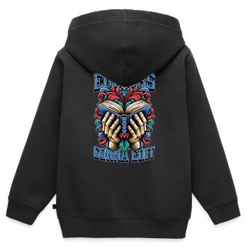 Éditeurs de livres allant à Modifier Éditeur Auteur de livres - Sweat Premium à capuche zippé enfant bio - noir - Dos - AI Model Kid Male (0cm)
