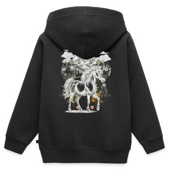 Einhorn Einhörner Fabelwesen Fabeltiere Kind - Kinder Premium Organic Zip Hoodie - Schwarz - Hinten - AI Model Kid Male (0cm)