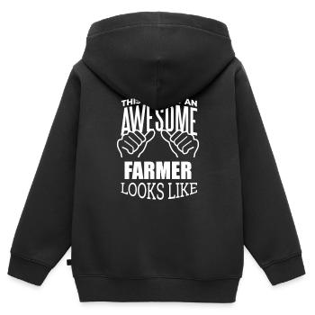 Bauer - Kinder Premium Organic Zip Hoodie - Schwarz - Hinten - AI Model Kid Male (0cm)