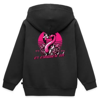 Es eskaliert eh… - Kinder Premium Organic Zip Hoodie - Schwarz - Hinten - AI Model Kid Male (0cm)