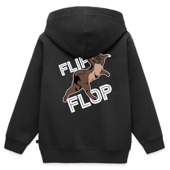 Großer Floppa Karakal Katze Meme - Kinder Premium Organic Zip Hoodie - Schwarz - Hinten - AI Model Kid Male (0cm)