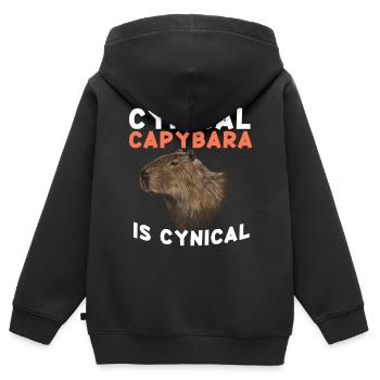 Capybara Capy - Kids Premium Organic Zip-up Hoodie - black - Back - AI Model Kid Male (0cm)