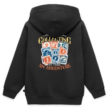La philatélie n’est pas un passe-temps amateur de philatélie - Sweat Premium à capuche zippé enfant bio - noir - Dos - AI Model Kid Male (0cm)