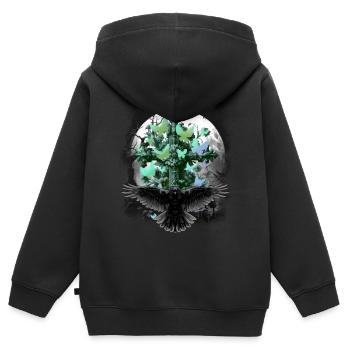 Croix de croix de croix d’Halloween d’Halloween - Sweat Premium à capuche zippé enfant bio - noir - Dos - AI Model Kid Male (0cm)