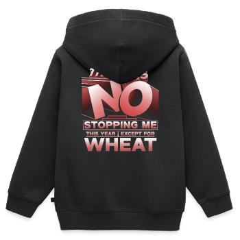 Allergie au blé - Sweat Premium à capuche zippé enfant bio - noir - Dos - AI Model Kid Male (0cm)