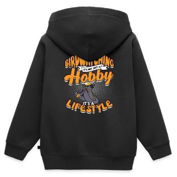 Vogelbeobachtung Ornithologe - Kinder Premium Organic Zip Hoodie - Schwarz - Hinten - AI Model Kid Male (0cm)
