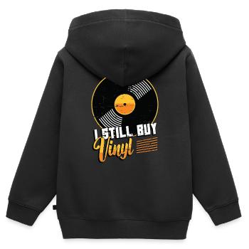 Vinyl Records I Still Buy Vinyl Retro Music Lover - Kinder Premium Organic Zip Hoodie - Schwarz - Hinten - AI Model Kid Male (0cm)
