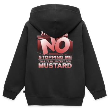 Allergie à la moutarde - Sweat Premium à capuche zippé enfant bio - noir - Dos - AI Model Kid Male (0cm)