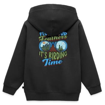 Vogelbeobachtung Ornithologe - Kinder Premium Organic Zip Hoodie - Schwarz - Hinten - AI Model Kid Male (0cm)