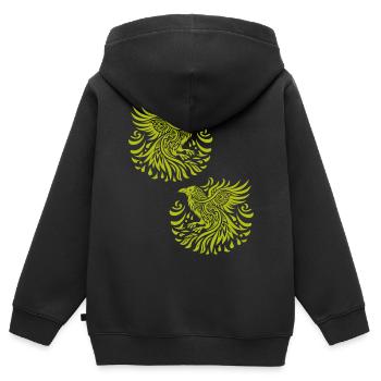 Crow Raven Birds Occult Crows Raven Raven - Kids Premium Organic Zip-up Hoodie - black - Back - AI Model Kid Male (0cm)