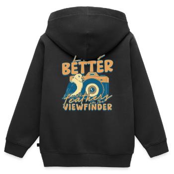 Vogelbeobachtung Ornithologe - Kinder Premium Organic Zip Hoodie - Schwarz - Hinten - AI Model Kid Male (0cm)