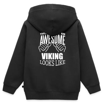 Viking Viking Viking - Sweat Premium à capuche zippé enfant bio - noir - Dos - AI Model Kid Male (0cm)