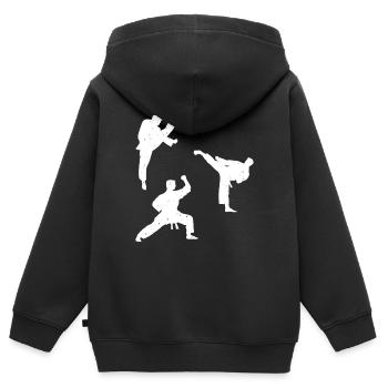Karate fighter silhouettes Karate Fighter - Kids Premium Organic Zip-up Hoodie - black - Back - AI Model Kid Male (0cm)