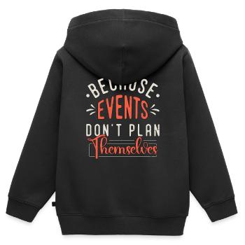 Events Coordinator Because Events Planning Lover - Kinder Premium Organic Zip Hoodie - Schwarz - Hinten - AI Model Kid Male (0cm)