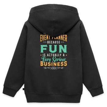 Events Coordinator Event Planner Because Planning - Kinder Premium Organic Zip Hoodie - Schwarz - Hinten - AI Model Kid Male (0cm)