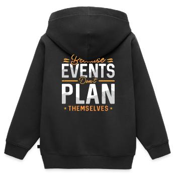 Events Coordinator Because Events Planning Lover - Kinder Premium Organic Zip Hoodie - Schwarz - Hinten - AI Model Kid Male (0cm)