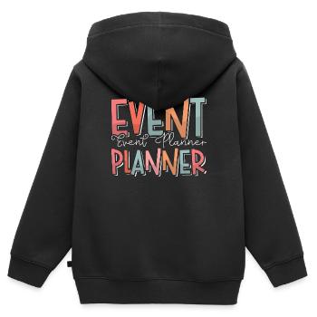 Events Coordinator Event Planner Loves Planning - Kinder Premium Organic Zip Hoodie - Schwarz - Hinten - AI Model Kid Male (0cm)