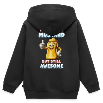 Allergie à la moutarde Allerigique à la moutarde - Sweat Premium à capuche zippé enfant bio - noir - Dos - AI Model Kid Male (0cm)