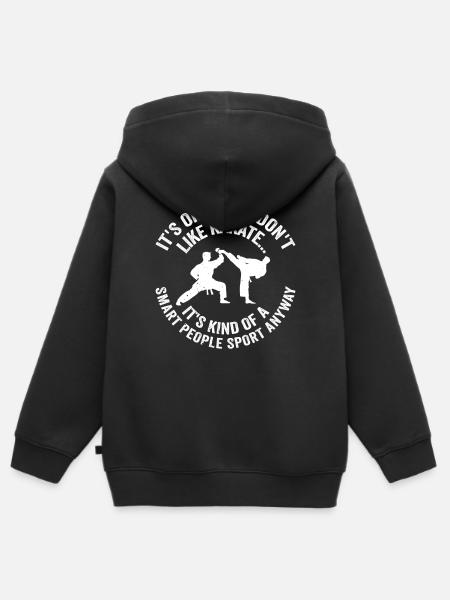 Karate Sayings Karate Quotes Karate - Premium børne zip-hættetrøje økologisk - sort