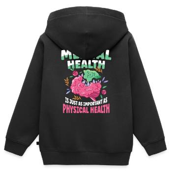 Mental Health Important as Physical Health - Kinder Premium Organic Zip Hoodie - Schwarz - Hinten - AI Model Kid Male (0cm)