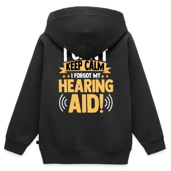 Gehörlosenstolz ASL - Kinder Premium Organic Zip Hoodie - Schwarz - Hinten - AI Model Kid Male (0cm)