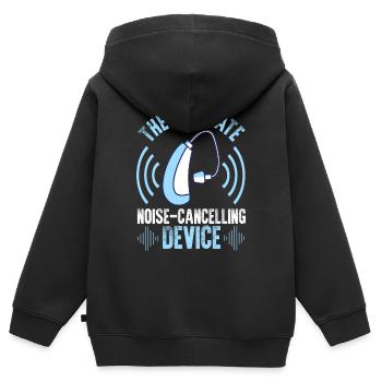 Gehörlosenstolz ASL - Kinder Premium Organic Zip Hoodie - Schwarz - Hinten - AI Model Kid Male (0cm)