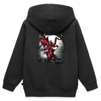 Drache Drachen Fabelwesen mystisch - Kinder Premium Organic Zip Hoodie - Schwarz - Hinten - AI Model Kid Male (0cm)