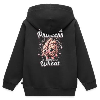 Allergie au blé - Sweat Premium à capuche zippé enfant bio - noir - Dos - AI Model Kid Male (0cm)